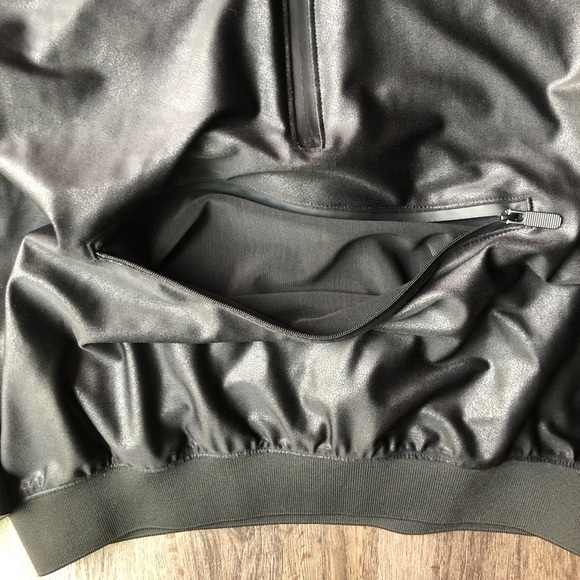 Faux Leather Hoodie Women’s Small Black Edgy Punk Futuristic Gamer Goth - Picture 3 of 9